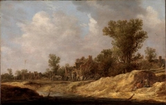 Landscape with peasants resting by Jan van Goyen