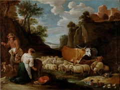 Landscape with Shepherds and Cattle by David Teniers the Younger