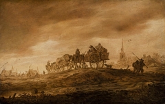 Landscape with Two Horsecarts by Jan van Goyen