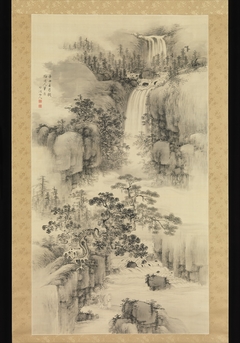 Landscape with Waterfall by Chikutō Nakabayashi