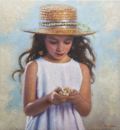 "Little girl with a straw hat" by Οδυσσέας Οικονόμου