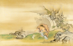 Liu Hai and His Three-Legged Toad by a Waterfall by Kanō Tansetsu