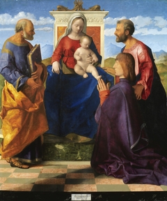 Madonna and Child Enthroned with Saints and Donor by Giovanni Bellini