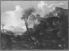 Meeresbucht mit Felsenküste by Salvator Rosa