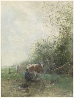 Melktijd by Willem Maris