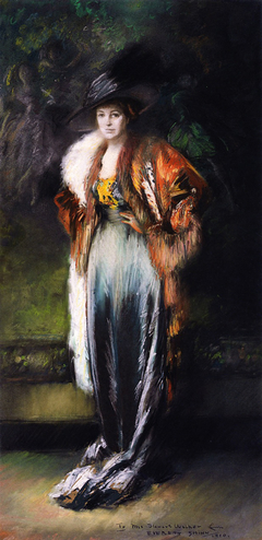 Mrs A Stewart Walker in a Fur by Everett Shinn