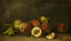 Nature morte de pêches by Gustave Courbet