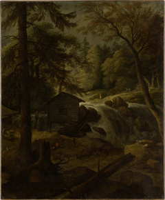 Norwegian Landscape with Watermill on a Stream by Allaert van Everdingen