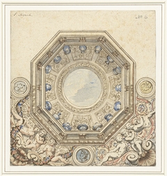 Ontwerp voor een plafond met koepel by Pierre Mignard 1612-1695