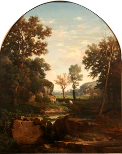 Paysage avec cascade by Antoine Claude Ponthus-Cinier