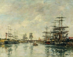 Port d'Honfleur by Eugène Louis Boudin