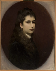 Portrait of a girl with loose hair by Leopold Horovitz