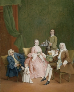 Portrait of a Venetian Family with a Manservant Serving Coffee by Pietro Longhi