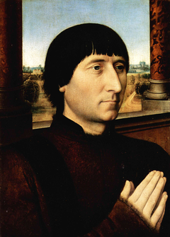 Portrait of Willem Moreel, husband of Barbara van Vlaendenbergh by Hans Memling