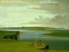 Prairie Bluffs at Sunrise, near the Mouth of the Yellowstone River by George Catlin