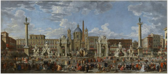 Preparations to Celebrate the Birth of the Dauphin of France in the Piazza Navona by Giovanni Paolo Panini