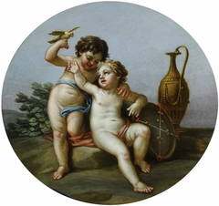 Putti with a Bird by Antonio Zucchi