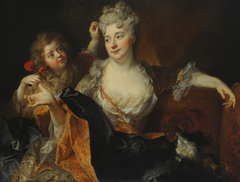 Retrato de Marguerite-Elisabeth Forest de Largillierre y su hijo Nicolás by Nicolas de Largillière