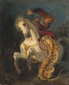 Rider Attacked by a Jaguar by Eugène Delacroix