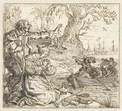 Rosette en Galant zien de schepelingen het onbewoonde eiland verlaten by Adriaen Pietersz. van de Venne