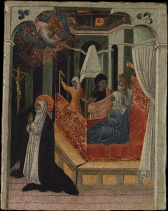 Saint Catherine of Siena Beseeching Christ to Resuscitate Her Mother by Giovanni di Paolo