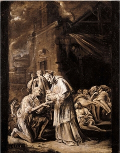 Saint Charles Borromeo visiting the Poor during the Plague by Orazio Borgianni