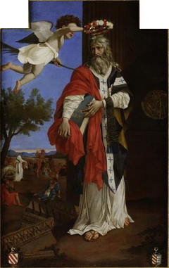 Saint Denys l'aréopagite couronné par un ange by Nicolas Poussin