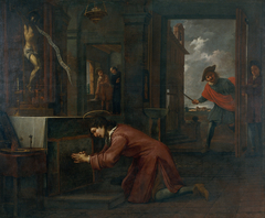 Saint Francis Receives the Order from the Crucifix at Saint Damian to Repair the House of God by Antoni Viladomat Y Manalt