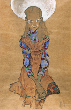 Seated Girl (Poldi Lodzinsky]) by Egon Schiele