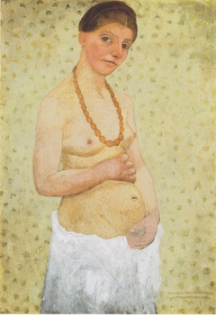 Selfportrait at 6th wedding anniversary by Paula Modersohn-Becker