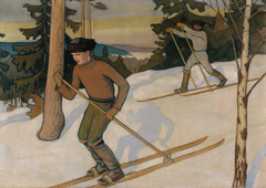 Skiing Boys by Väinö Blomstedt