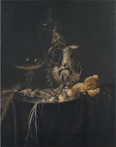 Still Life. Breakfast Piece with a Silver Jug by Willem van Aelst