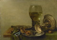 Still life with a silver tazza by Willem Claesz Heda