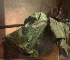 Still-Life with Silk Drapery and a Helmet by Adolph von Menzel