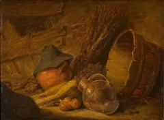 Stilleven met koperen kan by Adriaen van Ostade