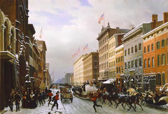 Street in New York, 1840 by Hippolyte Sebron