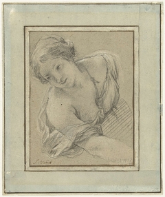 Studie van een buigende jonge vrouw by Simon Vouet