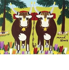 Summer Oxen with Tulips by Maud Lewis