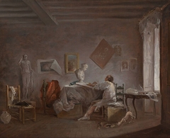 The Artist in His Studio by Hubert Robert