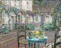 The blue table by Henri Le Sidaner