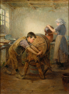 The Butter Churn. by Ralph Hedley