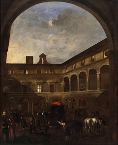 The Courtyard of Palazzo Nardini in Rome by Jan Miel