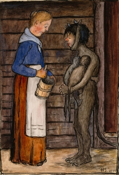 The Farmer's Wife and the Poor Devil by Hugo Simberg