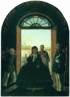 The Governess Entering the Church by Leonid Solomatkin