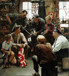 The Homecoming Marine by Norman Rockwell