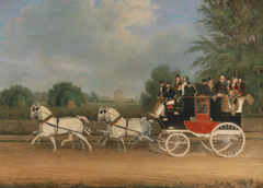 The London-Faringdon Coach passing Buckland House, Berkshire by James Pollard