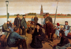 The Rhenen Ferry by Ferdinand Hart Nibbrig