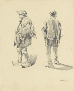 Twee studies van een staande man by Pieter van Loon