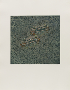 Two Ferries Passing 8 by Yvonne Jacquette