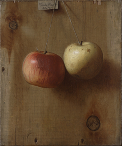 Two Hanging Apple by De Scott Evans